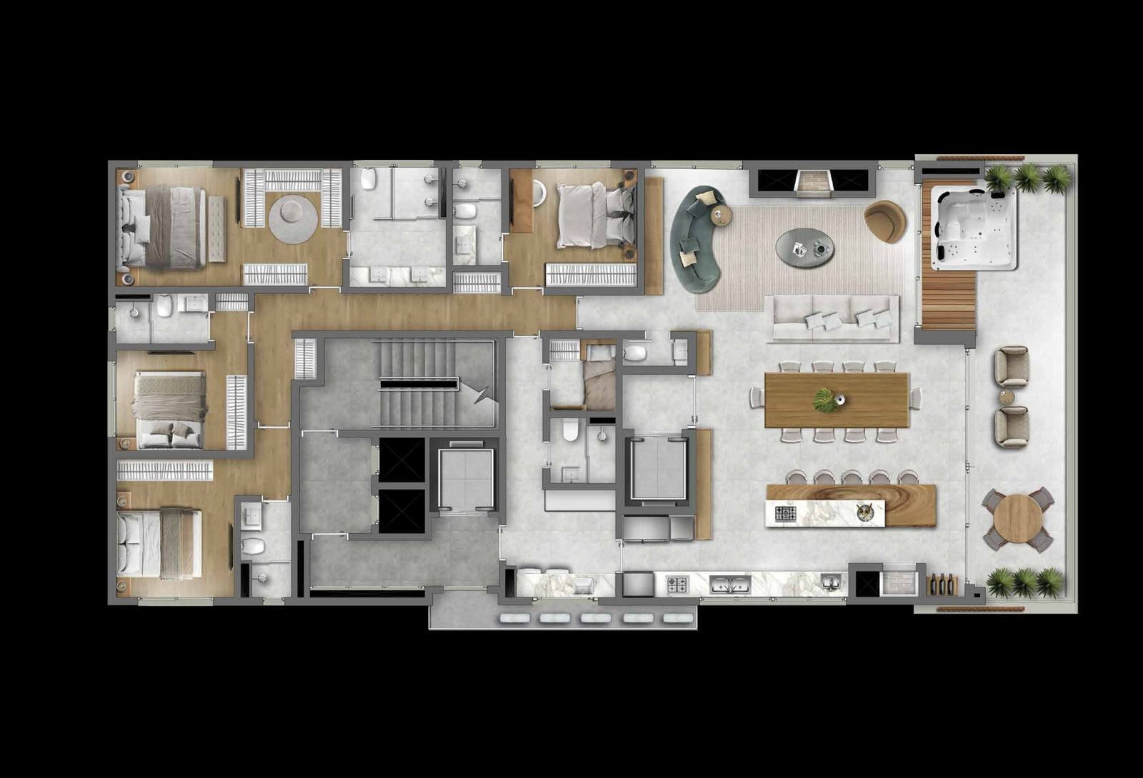 Planta do DOZE Seafront Residence