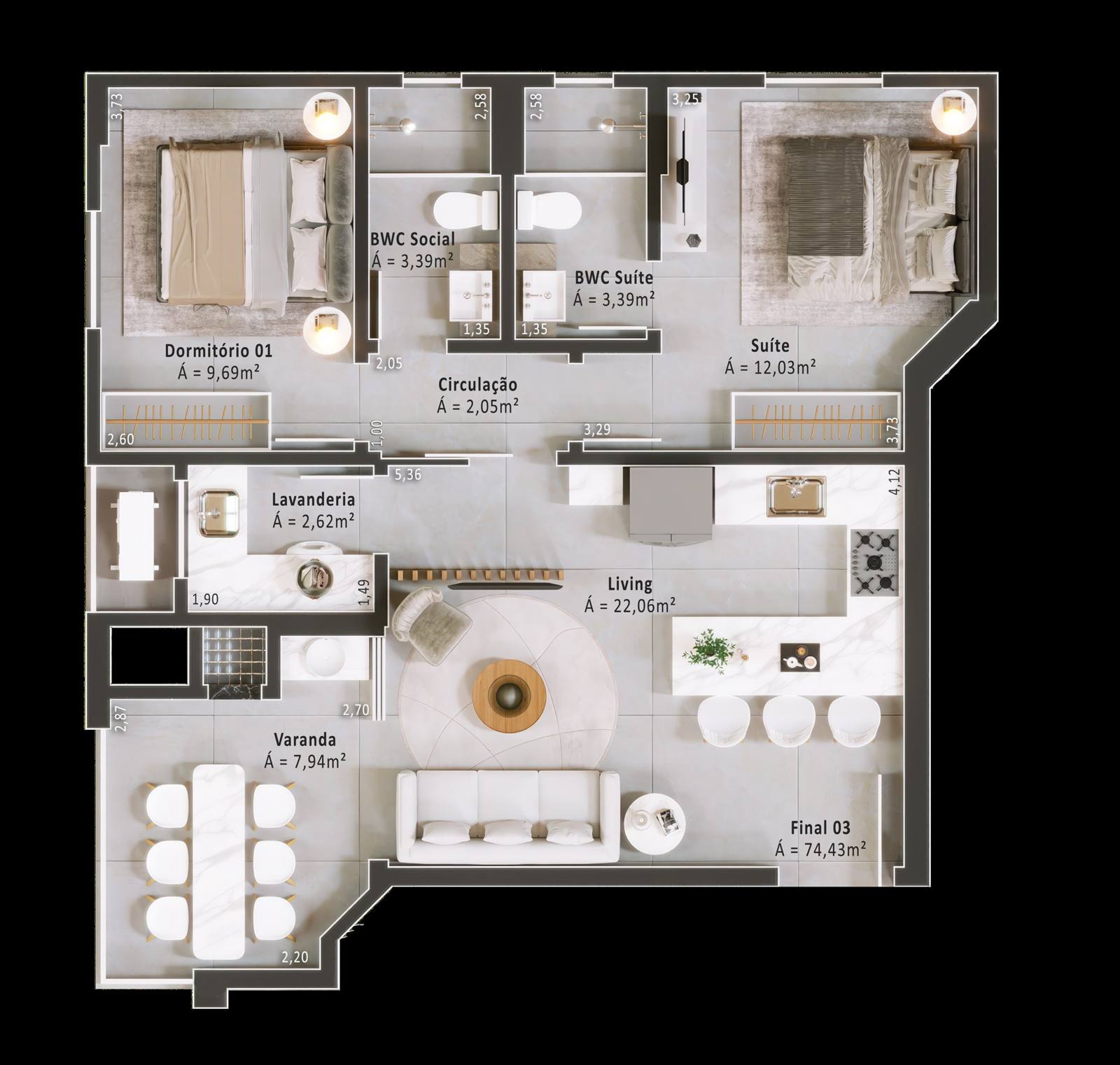 Planta do Harmony Residence