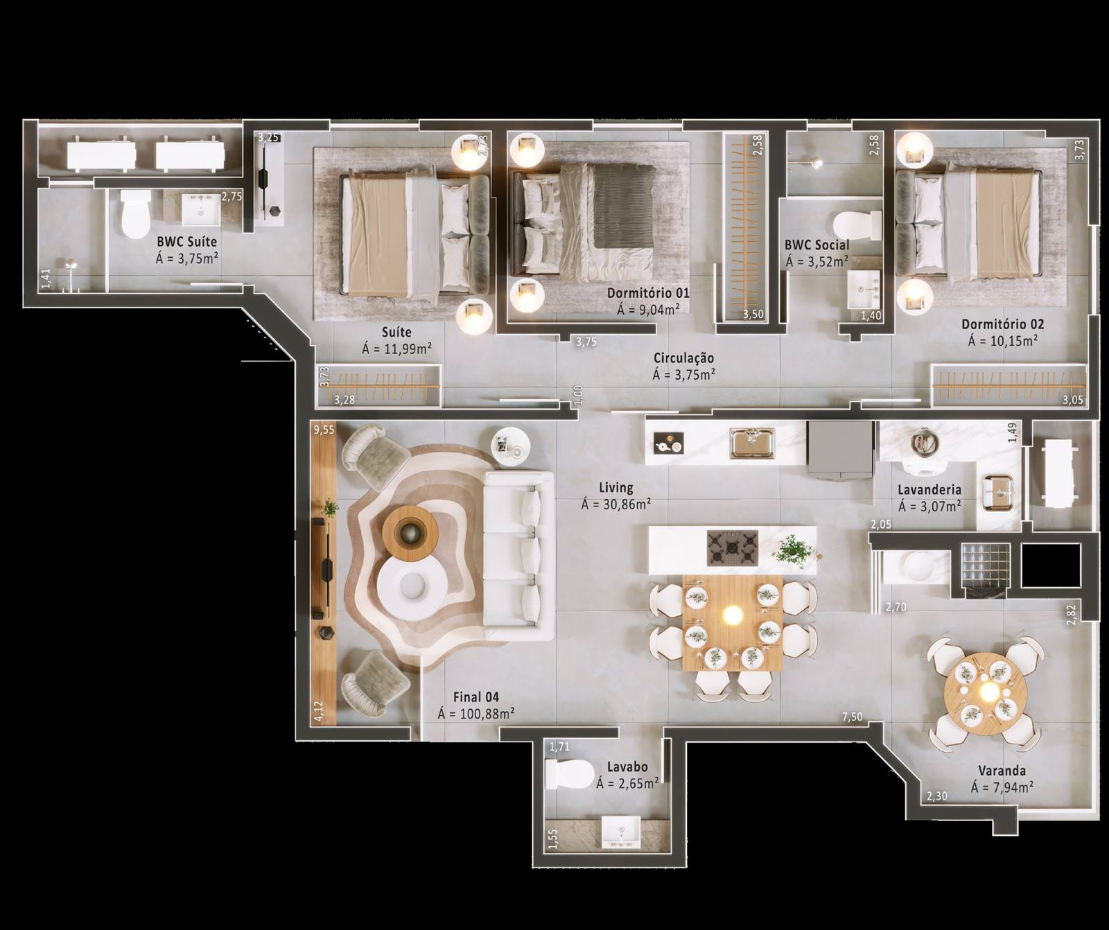 Planta do Harmony Residence