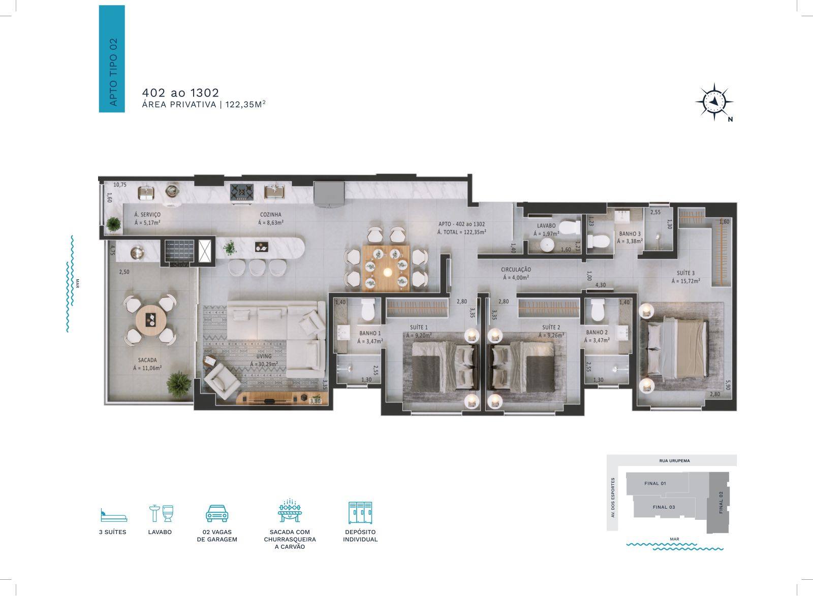 Planta do Horizon Residence