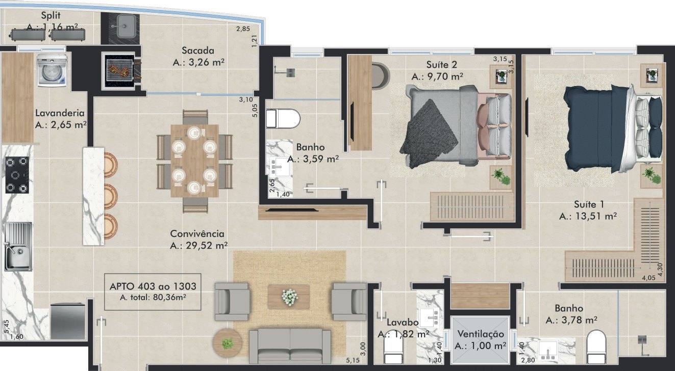 Planta do L'Essence Home Club