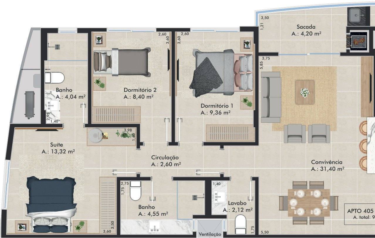 Planta do L'Essence Home Club