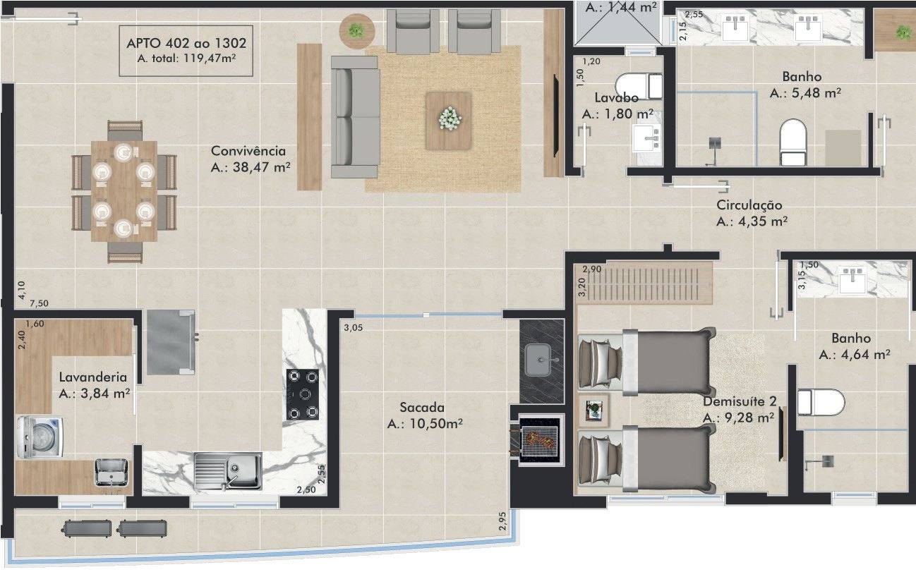 Planta do L'Essence Home Club